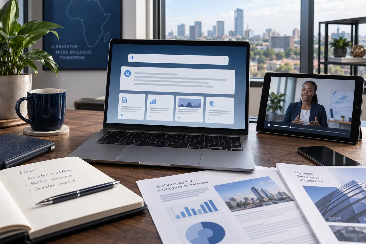 Illustrative knowledge assistant bringing documents and training videos into one conversation.